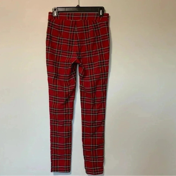 Tommy  Hilfiger red tartan plaid pants leggings - Picture 4 of 6